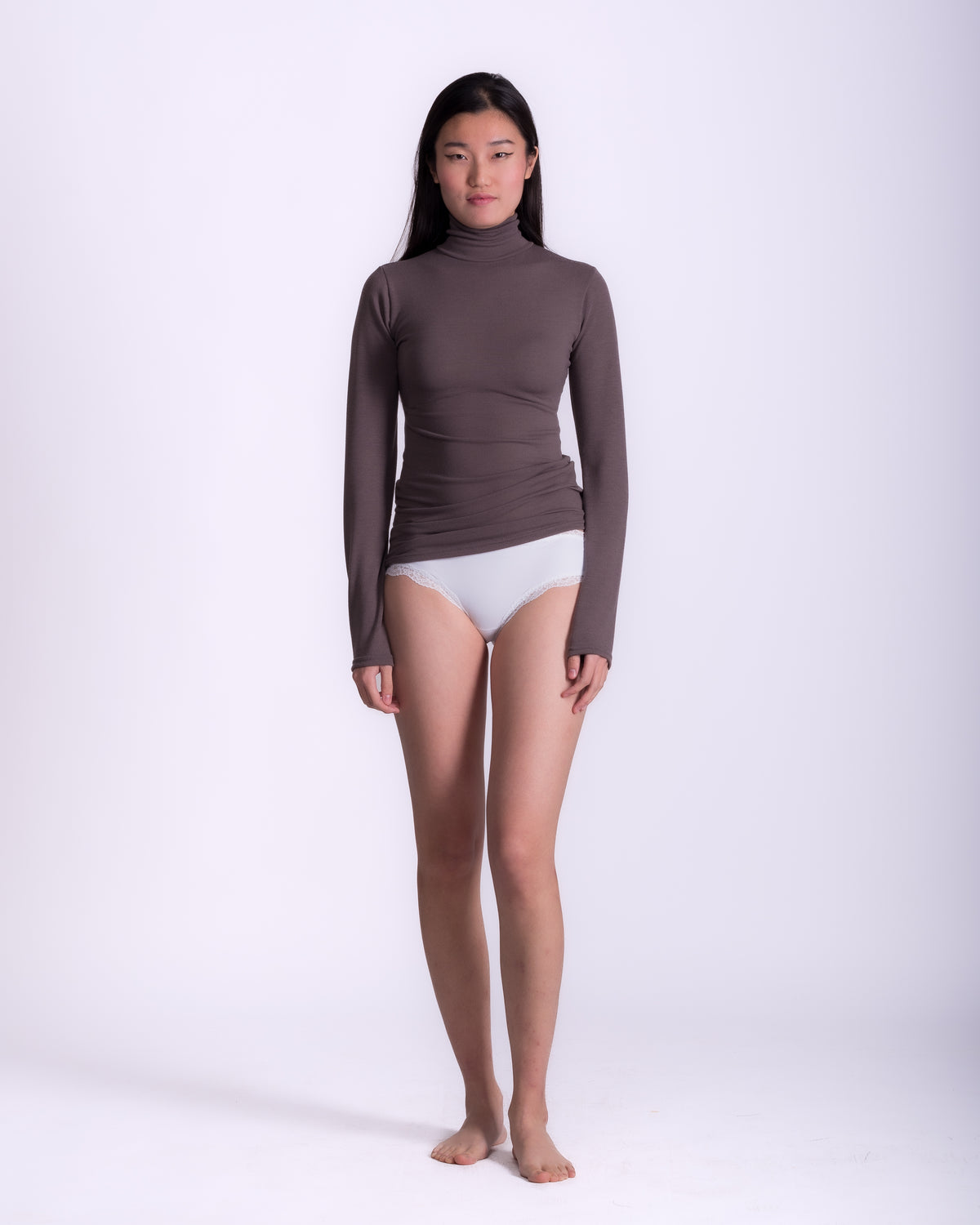 Women clothing autumn  wool textured knit high-neck wool dolce vita  sweater, with long sleeve