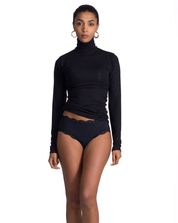 Women clothing autumn wool textured knit high-neck wool dolce vita sweater, with long Sleeve